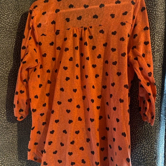 Pink Heart Patterned Button-Up Shirt - Picture 3 of 3